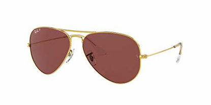 Picture of Ray-Ban Unisex-Adult RB3025 Classic Sunglasses, Legend Gold/Purple Polarized, 55 mm