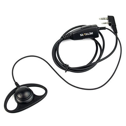 Retevis RT22 Walkie Talkie Earpiece with Mic 2 Pin Anti Falling Off Single Wire Earhook Headset for Retevis H-777 BF-888S UV-5R Arcshell AR-5 AR-6 Two Way Radio 10 Pack 