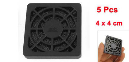Picture of uxcell 5 Pcs Computer Desktop Dust Proof Plastic Washable 4cm Fan Shield Filter Black