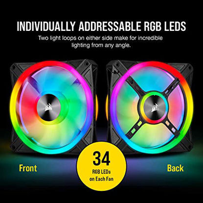 Picture of Corsair QL Series, Ql140 RGB, 140mm RGB LED Fan, Dual Pack with Lighting Node Core - Black