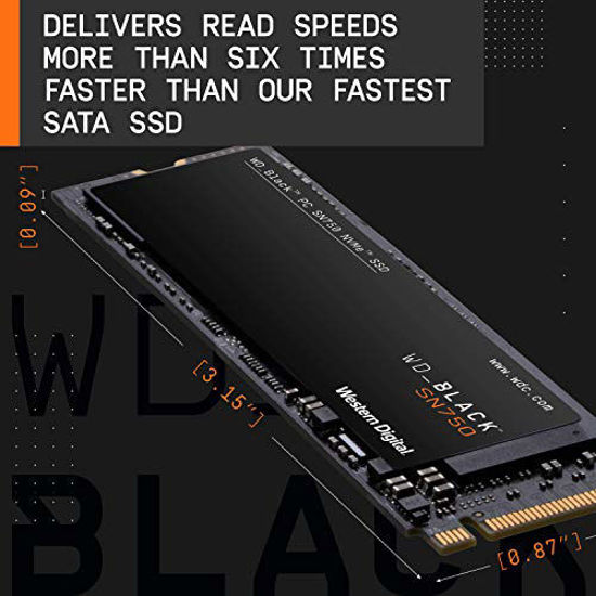 Western Digital 500GB WD Black SN750 NVMe Internal Gaming SSD Gen3 PCIe M.2 2280 3D NAND WDS500G3X0C
