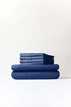 Picture of Queen Size Sheet Set - 6 Piece Set - Hotel Luxury Bed Sheets - Extra Soft - Deep Pockets - Easy Fit - Breathable & Cooling Sheets - Comfy - Royal Blue - Navy Blue Bed Sheets - Queens Sheets - 6 PC