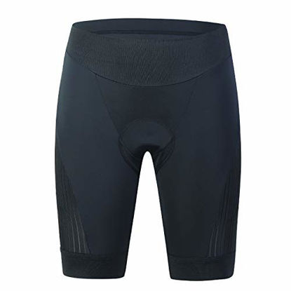 Picture of beroy Women Cycling Shorts with 4D Padding,Bike Shorts for Ladies(M Black+Print)