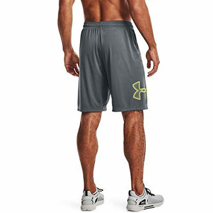 Picture of Under Armour Men's Tech Graphic Shorts , Pitch Gray (014)/High-Vis Yellow , Medium