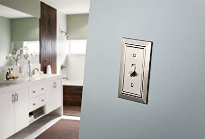 Picture of Franklin Brass W35218-SN-C Classic Architecture Single Duplex Outlet Wall Plate/Switch Plate/Cover, Satin Nickel