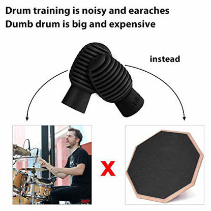 Picture of 4 Pieces Drum Mute Drum Dampener Silicone Drumstick Silent Practice Tips Percussion Accessory Mute Replacement Musical Instruments Accessory (Black)