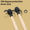 Picture of 4 Pieces Drum Mute Drum Dampener Silicone Drumstick Silent Practice Tips Percussion Accessory Mute Replacement Musical Instruments Accessory (Black)