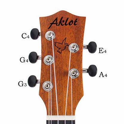 Picture of AKLOT 5 String Ukulele Tenor Solid Mahogany 26 inch Uke w/Gig Bag Belt Extra Strings for New Beginners Starters or Professionals