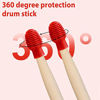 Picture of 4 Pieces Drum Mute Drum Dampener Silicone Drumstick Silent Practice Tips Percussion Accessory Mute Replacement Musical Instruments Accessory (Red)