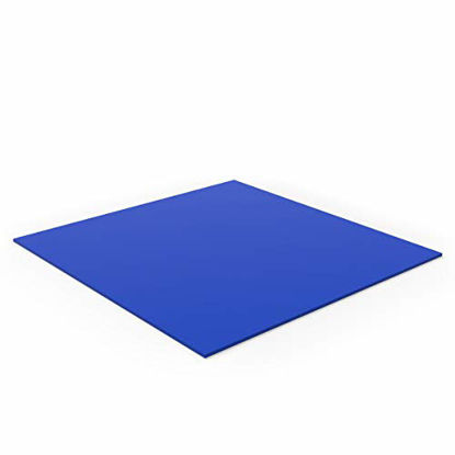 Picture of Rock Hard Plastics - 12" x 12" Blue 2114 Acrylic Plexiglass Lucite Sheet (Actual Size 11.875" x 11.875" - .118" (1/8"), Blue)