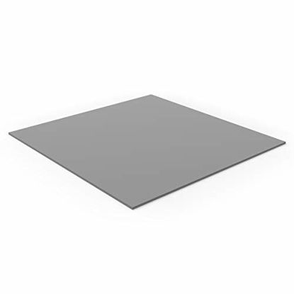 Picture of Rock Hard Plastics - 12" x 12" Gray (Silver) Acrylic Sheet Lucite Plexiglass (Actual Size 11.875" x 11.875" - .118" (1/8"), Gray)