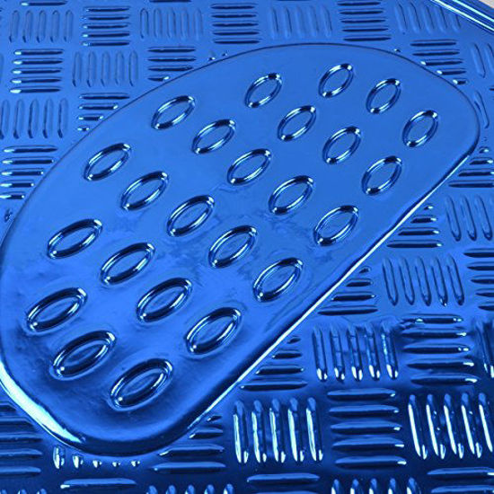 Picture of BDK MT-641-BL Universal Fit 4-Piece Set Metallic Design Car Floor Mat - Heavy Duty All Weather With Rubber Backing (Blue)