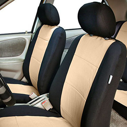Picture of FH Group FB083BEIGE102 Beige-Half Neoprene Bucket Seat Cover Airbag Compatible