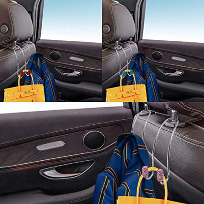 GetUSCart- Car Seat Headrest Hooks Vehicle Car Headrest Hooks Hanger 4 Pack  Storage Organizer-Strong and Deep Universal for Handbags Purses Coats and  Bottle Holder Black