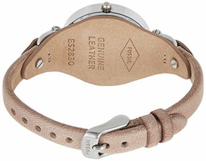 Picture of Fossil Women's Georgia Quartz Leather Three-Hand Watch, Color: Silver, Tan (Model: ES2830)