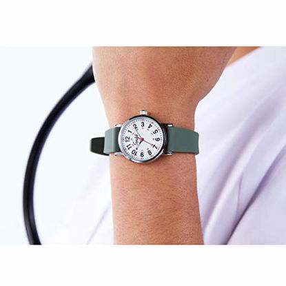 Picture of Speidel Women's Teal Scrub Petite Watch for Medical Professionals - Easy to Read Small Face, Luminous Hands, Silicone Band, Second Hand, Military Time for Nurses, Students in Scrub Matching Colors