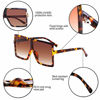 Picture of GRFISIA Square Oversized Sunglasses for Women Men Flat Top Fashion Shades (tortoise frame- gradient tea, 2.56)