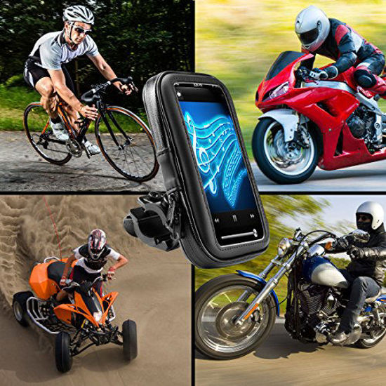 Picture of USA Gear Motorcycle GPS Bike Phone Mount with Handlebar Waterproof Touch Case with 360 Degree Viewing - Compatible with Garmin , Zumo , Magellan , Tomtom , Trail Tech and GPS Units up to 6.75 Inch