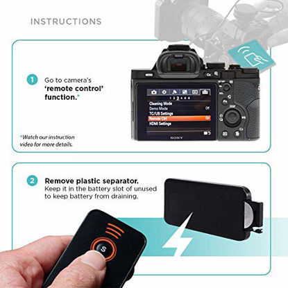Picture of Foto&Tech 3PC IR Wireless Remote Control Compatible with Sony A1 A7S III A7R IV III II A7III A9 II A7 II A7 A7S A6600 A6500 A6400 A6300 A6000 A65 A77 A99 A900 A700 A580 A560 NEX-7 NEX-6 NEX5T NEX-5R