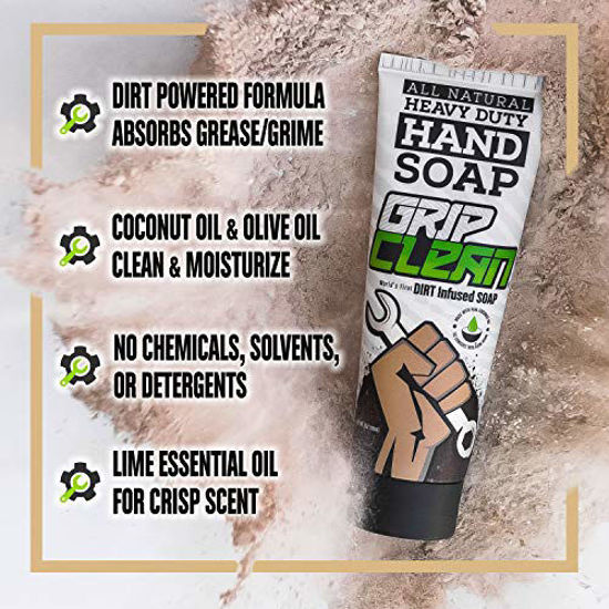 Picture of Grip Clean | Hand Cleaner for Auto Mechanics - Heavy Duty Pumice Soap, All Natural & Dirt Infused for Dry Hands