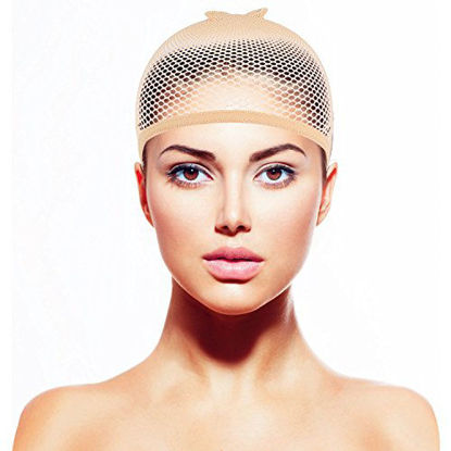 Picture of eBoot 3 Pack Wig Caps (Neutral Beige, Light Brown and Beige Mesh)