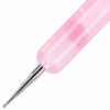 Picture of Ivy-L Premium 2 Way French Gel Acrylic Nail Art Kolinsky Brush with Dotting Tool for Professional Manicure Cuticle Clean up Nail Art Design (Size # 6, Pink Marble)