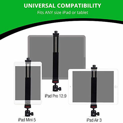 Picture of KobraTech iPad Tripod Mount - TabMount 360 - iPad Mount for Tripods with Ball Head & Bluetooth Remote Shutter