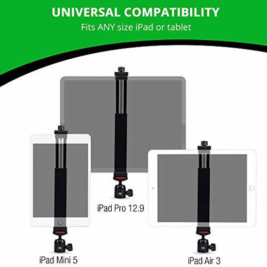 Picture of KobraTech iPad Tripod Mount - TabMount 360 - iPad Mount for Tripods with Ball Head & Bluetooth Remote Shutter