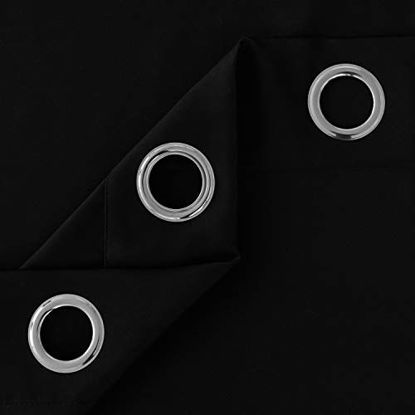 Picture of Deconovo Room Darkening Thermal Insulated Blackout Grommet Window Curtain for Nursery Room, Black,42x95-inch,1 Panel