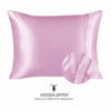 Picture of Luxury Satin Pillowcase for Hair - Queen Satin Pillowcase with Zipper, Pink (Pillowcase Set of 2) - Blissford