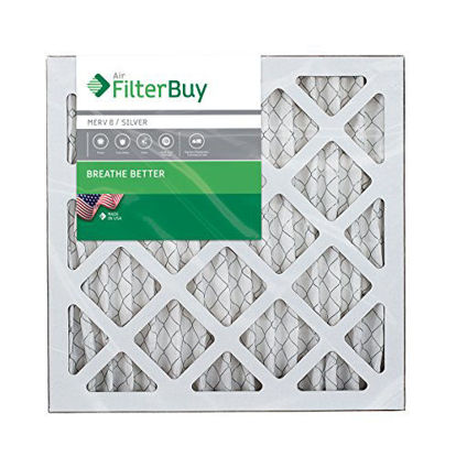 Picture of FilterBuy 12x15x1 MERV 8 Pleated AC Furnace Air Filter, (Pack of 2 Filters), 12x15x1 - Silver