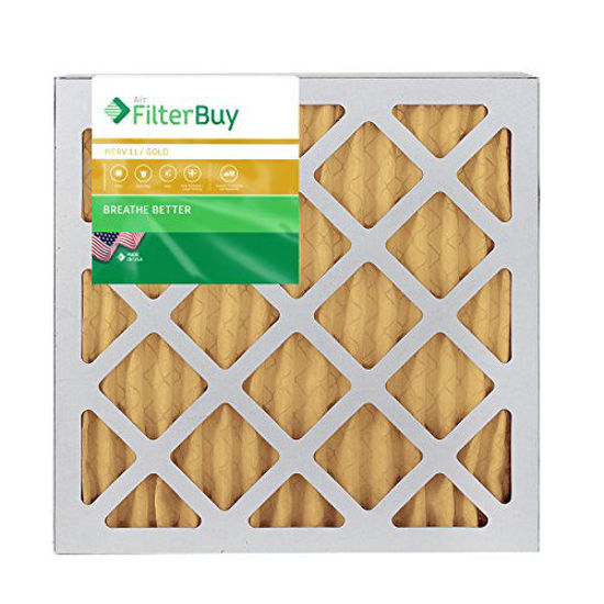 Picture of FilterBuy 10x14x1 MERV 11 Pleated AC Furnace Air Filter, (Pack of 2 Filters), 10x14x1 - Gold