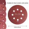 Picture of S SATC 72 PCS 5 Inch 8 Hole Hook and Loop Adhesive Sanding Discs Sandpaper for Random Orbital Sander 40 60 80 120 180 240 320 grits