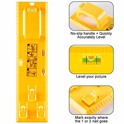 Picture of Picture Hanging Tool with Level Easy Frame Picture Hanger Wall Hanging Kit (Yellow)