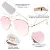 Picture of SOJOS Classic Aviator Sunglasses for Women Men Mirrored UV400 Lens Vintage Metal Frame SJ1030 with Gold Frame/Pink Mirrored Lens