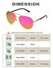 Picture of LUENX Aviator Sunglasses for Women Polarized Mirrored Rose Red Lens Gold Metal Frame Large 60mm