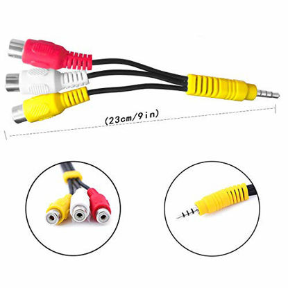 Picture of Video AV Component Adapter Cable Replacement for TCL TV, 3 RCA to AV Input Adapter - 23CM/9in