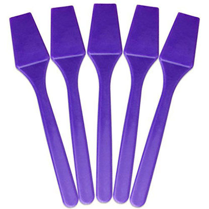 Picture of 100pcs Pana Brand Cosmetic Make Up Disposable Plastic 2.5" Spatulas Skin Care Facial Cream Mask Spatula (100 Pieces in a Container) (PURPLE)