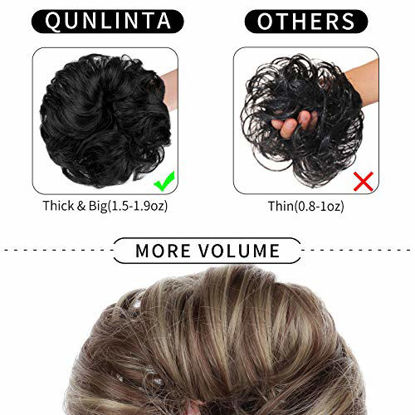Picture of Messy Bun Hair Piece Thick Updo Scrunchies Hair Extensions Ponytail Hair Accessories Light Brown Mix Ash Blonde