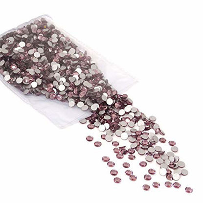 Picture of Honbay 1440PCS 5mm ss20 Sparkly Round Flatback Rhinestones Crystals, Non-Self-Adhesive (Light Purple)