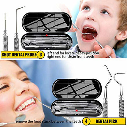 Picture of Best Dental Tools, 6 Pack Upgraded Professional Teeth Cleaning Tools Stainless Steel Dental Scaler Pick Hygiene Tools Set Plaque Remover Kit with Great Carrying Box