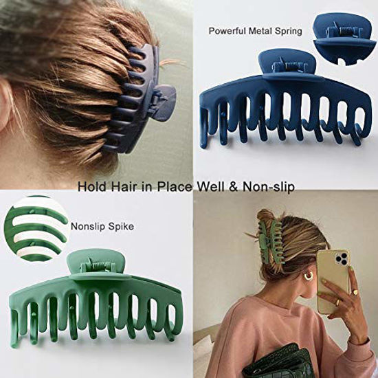 GetUSCart- Large Hair Claw Clip for Women ? Jumbo Hair Clips Strong Hold  Hair Catch Barrette Jaw Clamp for Thick/Thin Hair Tortoise Barrettes  Celluloid Big Fashion Hair Styling Accessories Girls (6 Packs)