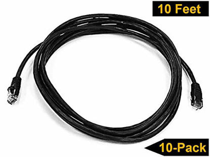 Picture of iMBAPrice 15' Cat5e Network Ethernet Patch Cable, 10 Pack, Black (IMBA-CAT5-15BK-10PK)