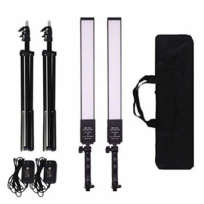 Picture of GIJUANRING 2 Packs Dimmable Bi-Color LED Video Light with Tripod Stand Bag Photography Lighting Kit for Camera Video Studio YouTube Product Photography Shooting,376 LED Beads, 3200-5500K,CRI 96+