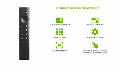 Picture of NVIDIA SHIELD Remote; Voice Search, Motion-Activated, Backlit Buttons, Customizable Menu Buttons, and IR Blaster to Control your TV