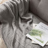 Picture of Bourina Throw Blanket Textured Solid Soft Sofa Throw Couch Cover Knitted Decorative Blanket, Light Grey 60"x80"