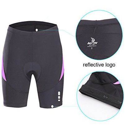 Picture of beroy Bike Shorts with 3D Gel Padded,Womens Gel Cycling Shorts(S,Purple)