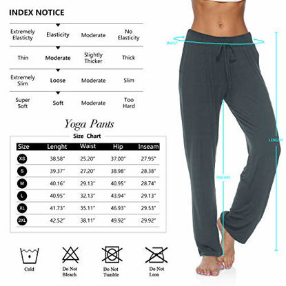 Picture of DIBAOLONG Womens Yoga Pants Wide Leg Comfy Drawstring Loose Straight Lounge Running Workout Legging Deep Gray XXL