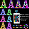 Picture of Pooqla Colorful LED Marquee Letter Lights with Remote - Light Up Marquee Signs - Party Bar Letters with Lights Decorations for The Home - Multicolor C
