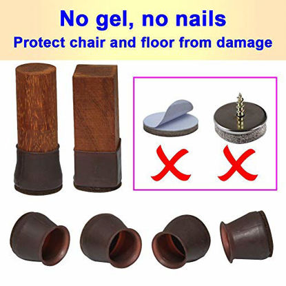 Picture of 16/9" Small High Clear Chair Leg Covers, Felt Bottom Silicone Furniture Foot Protector Pads, 16 Pcs Free Moving Table Leg Covers, Stool Leg Protectors Caps to Prevent Floor Scratches and Reduce Noise.